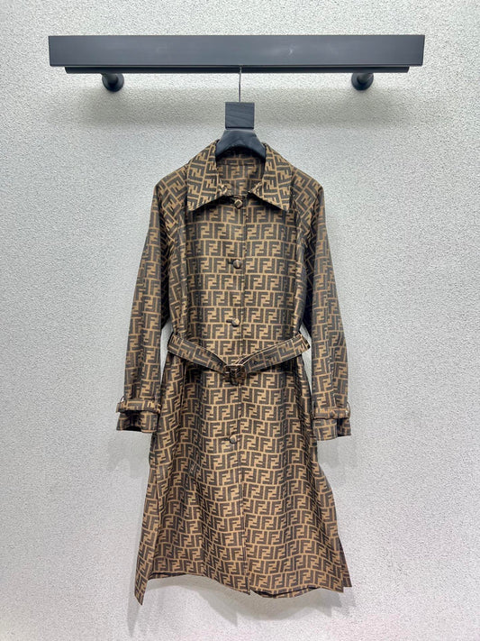 Fend 25fw jacquard trench coat