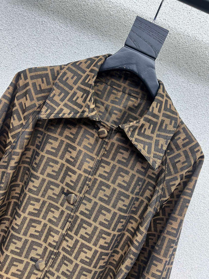 Fend 25fw jacquard trench coat