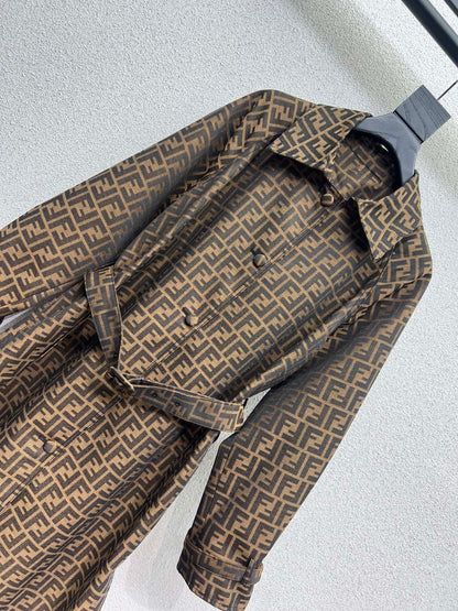 Fend 25fw jacquard trench coat
