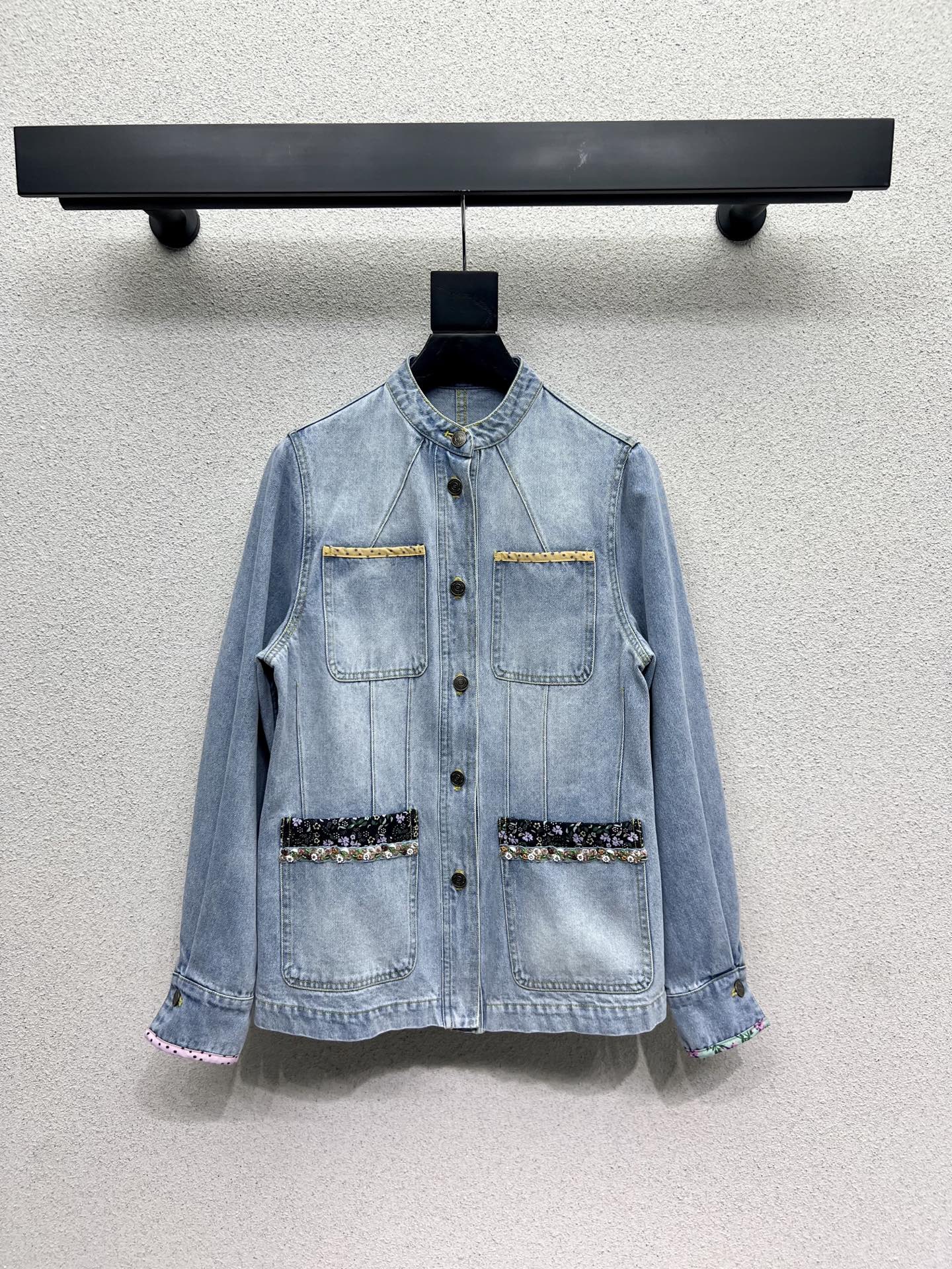 Val 25fw beaded denim jacket