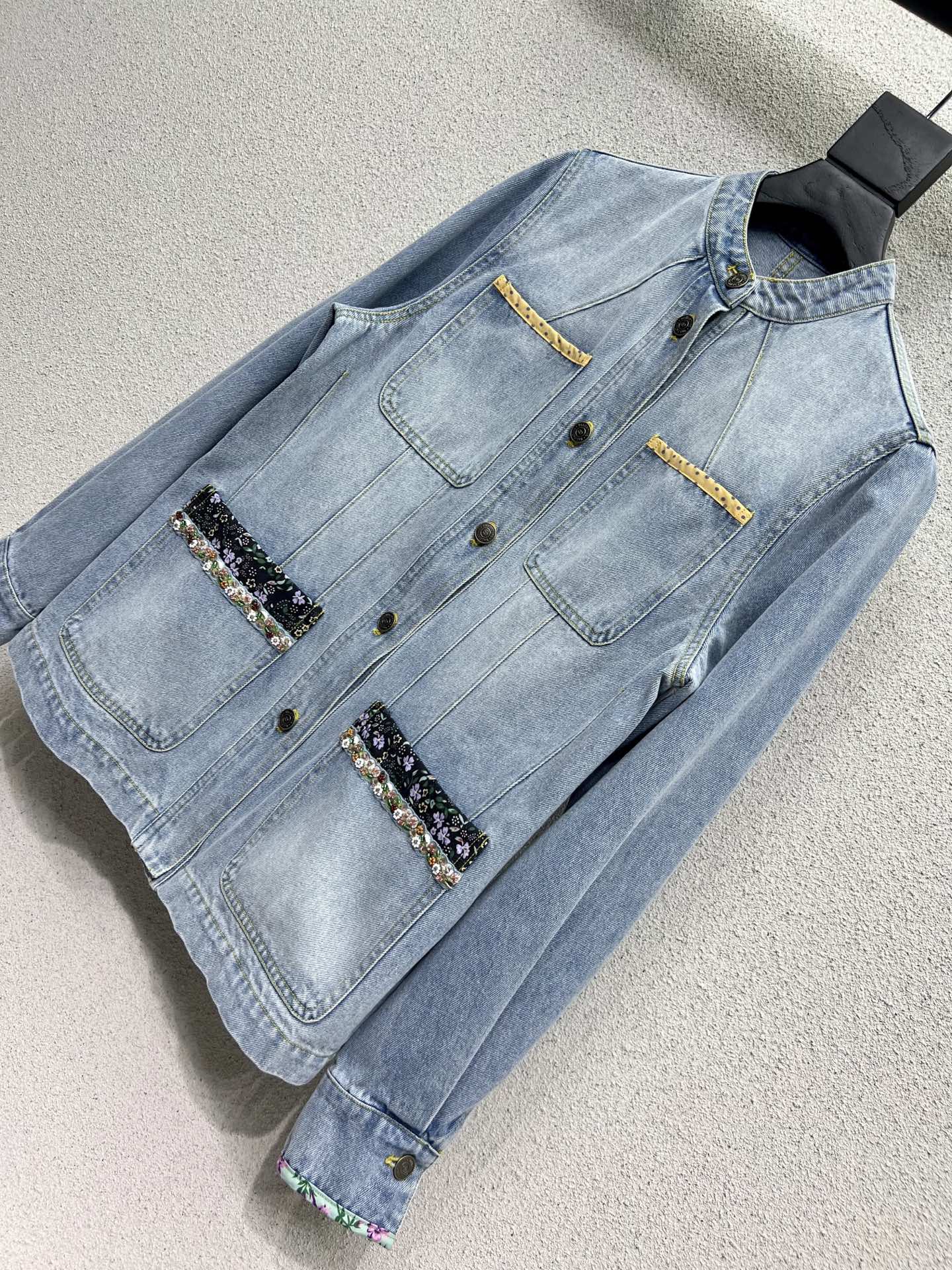 Val 25fw beaded denim jacket