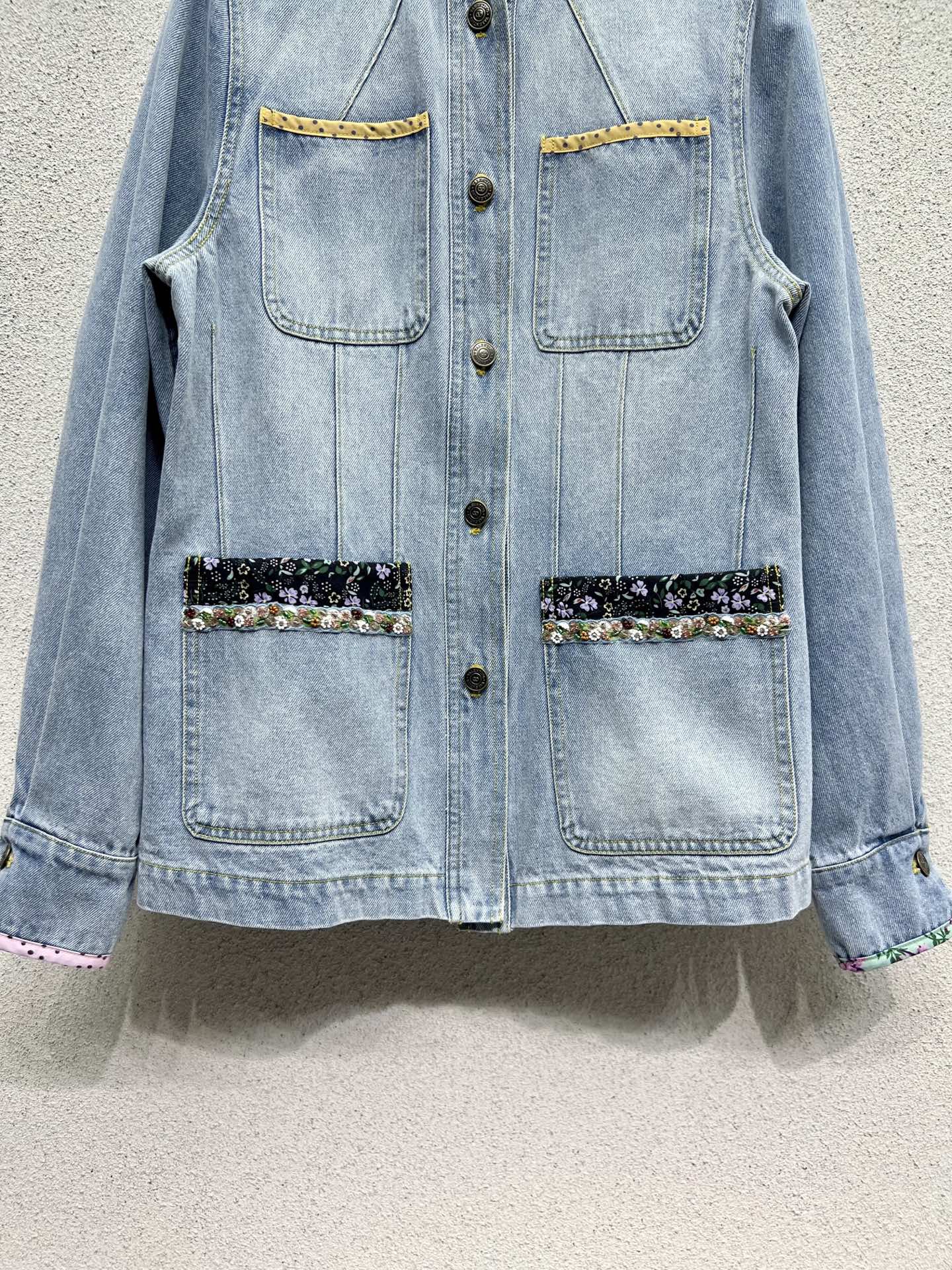 Val 25fw beaded denim jacket