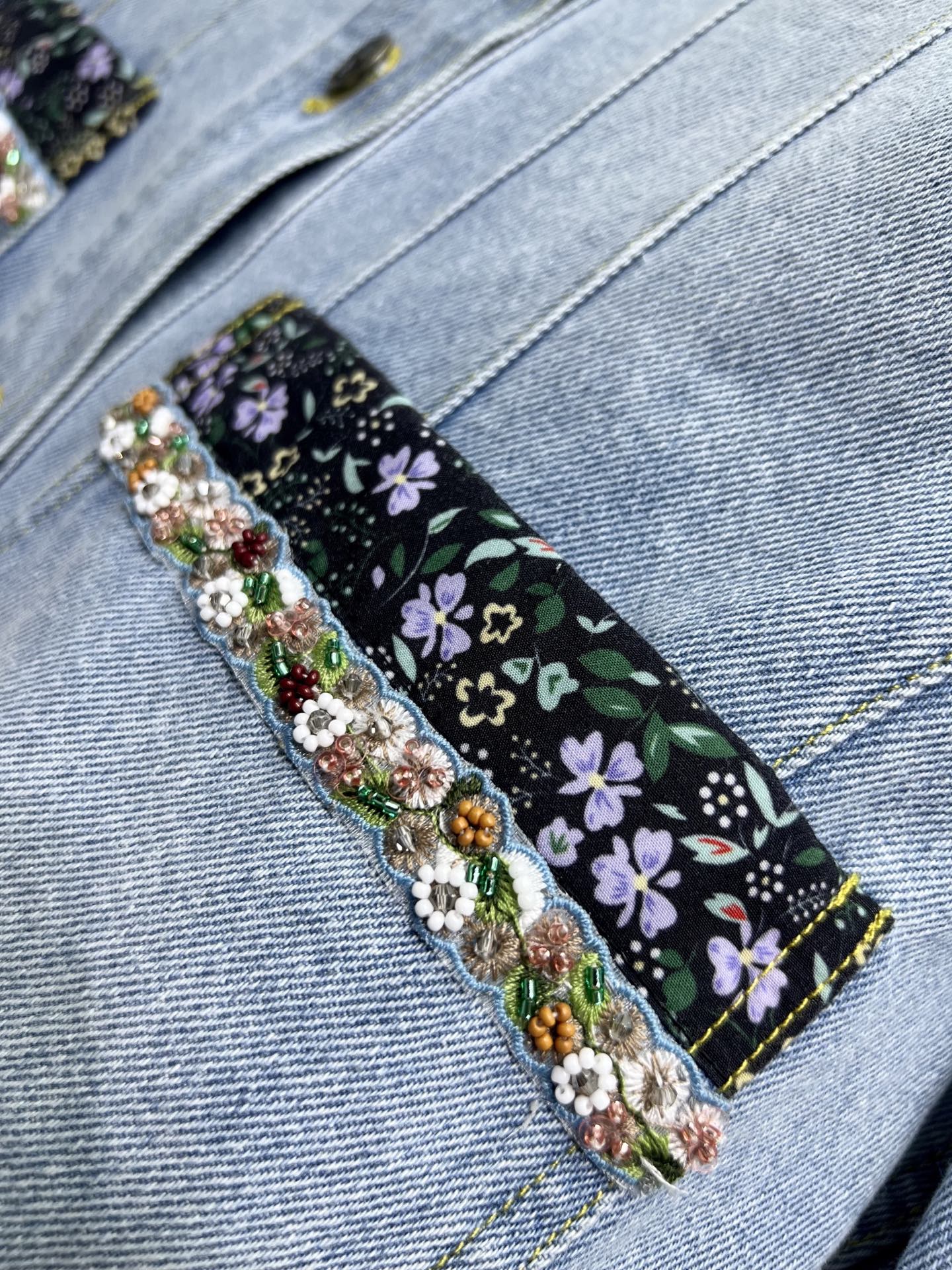 Val 25fw beaded denim jacket