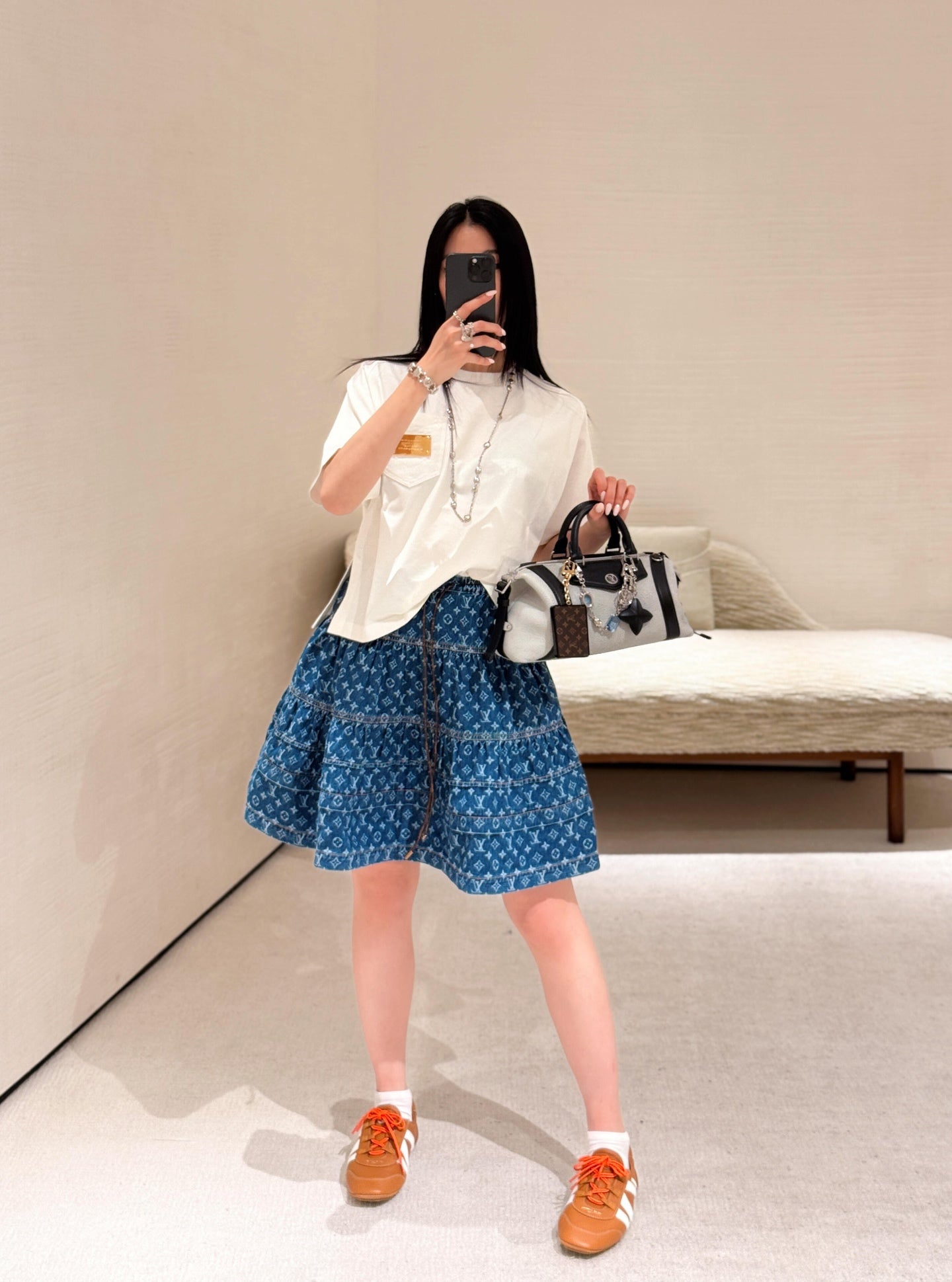 Louis 25fw denim skirt