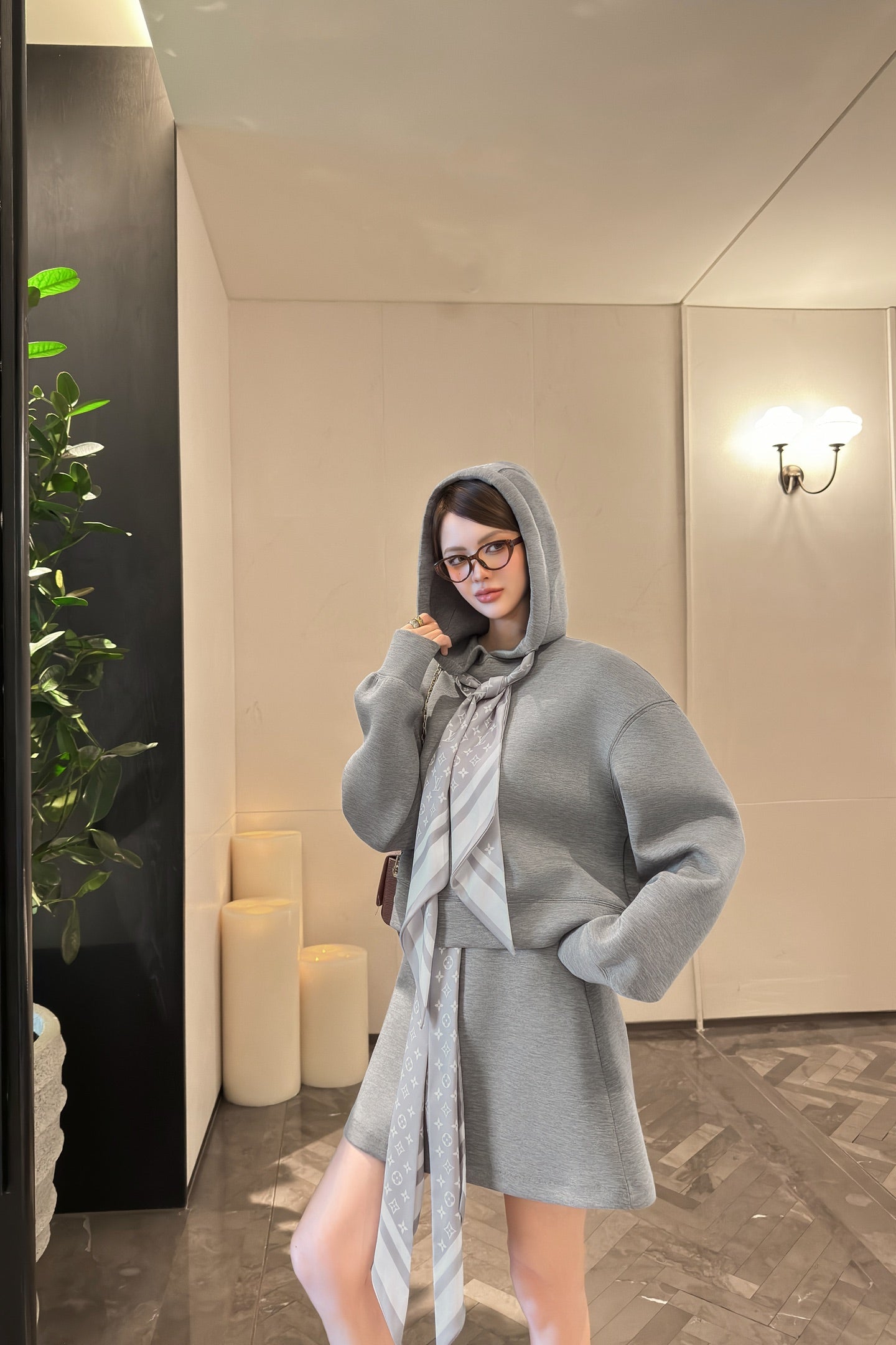Louis 25fw scarf hoodie