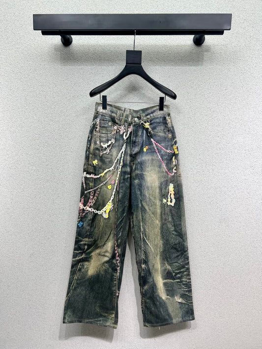 Acn 25fw printed jeans