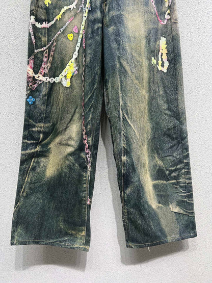 Acn 25fw printed jeans