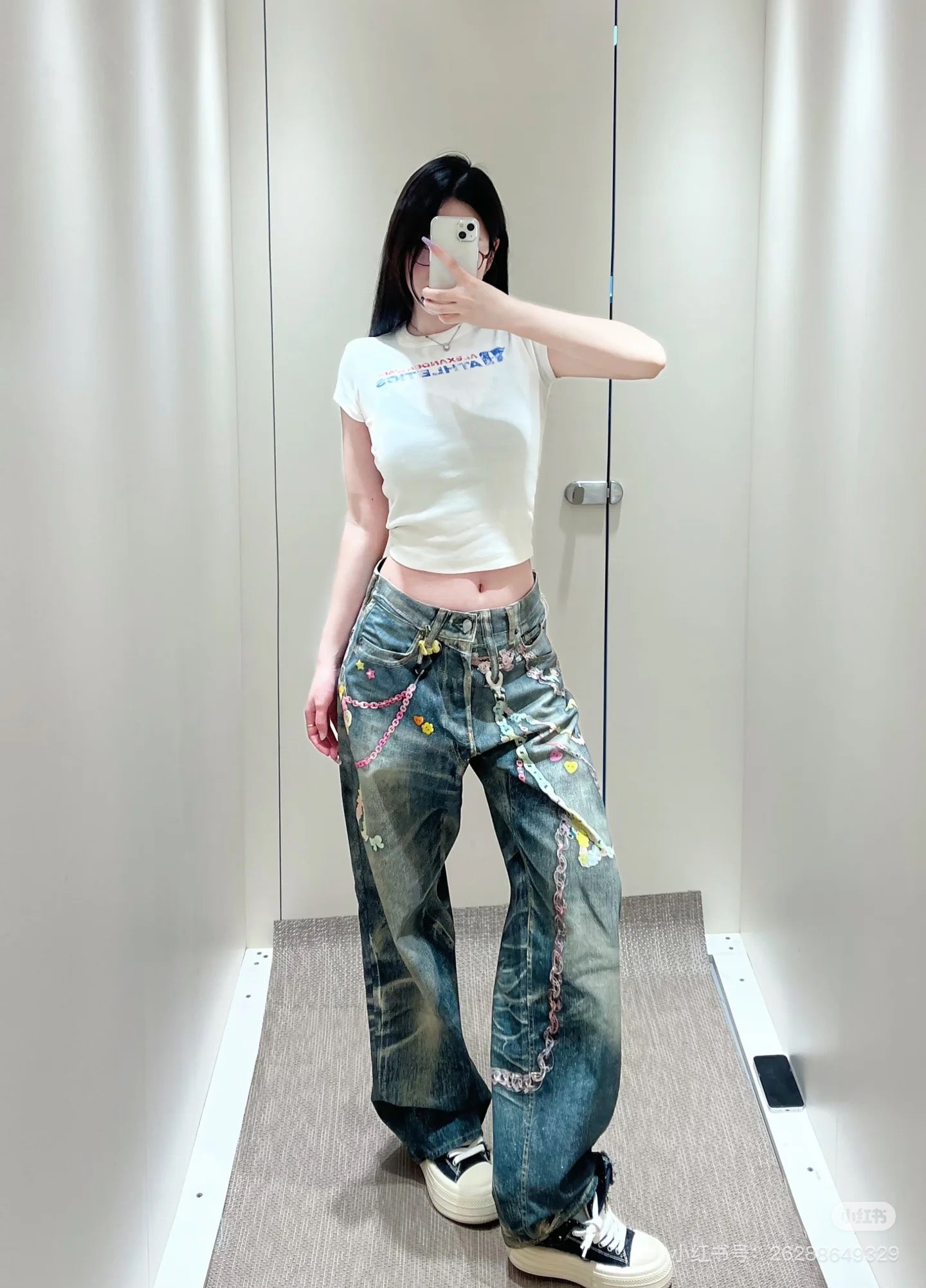 Acn 25fw printed jeans