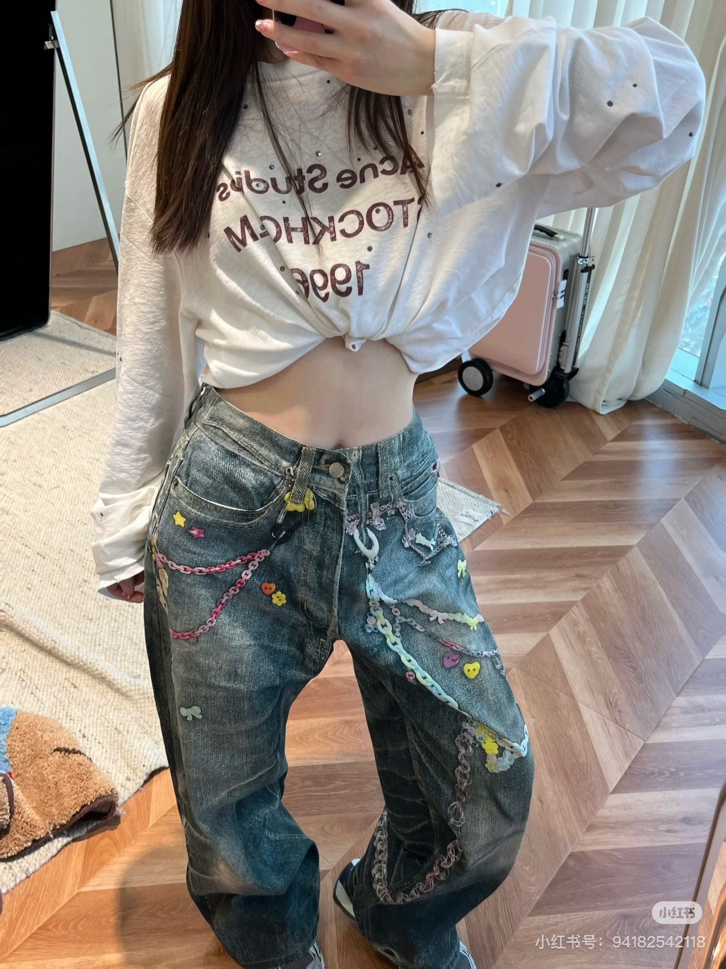 Acn 25fw printed jeans