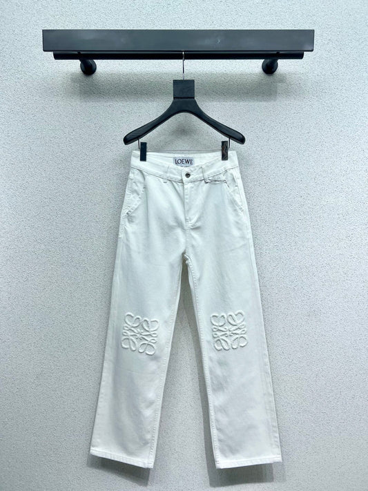 Loe 25fw embroidered jeans