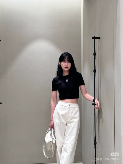 Loe 25fw embroidered jeans