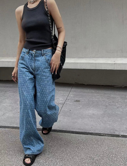 Chan 25fw printed jeans