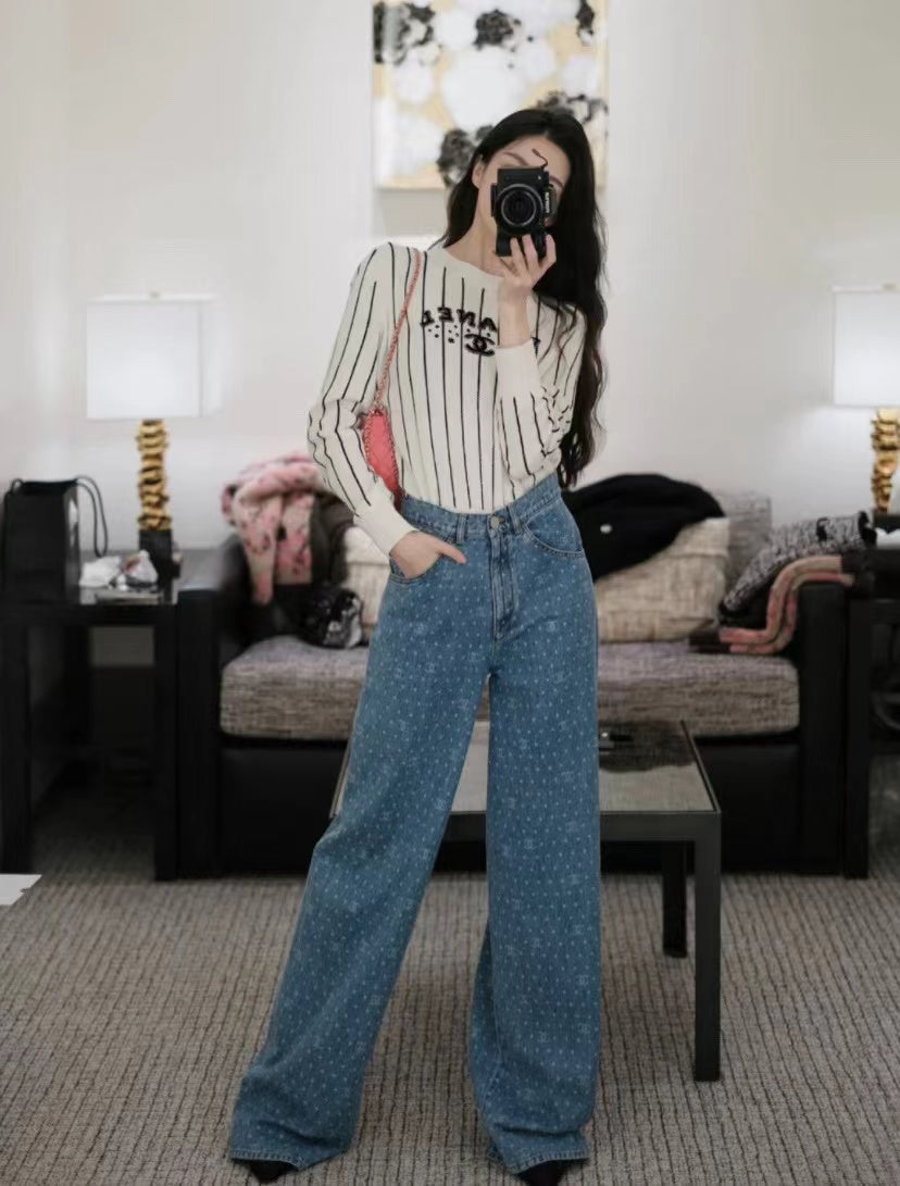 Chan 25fw printed jeans