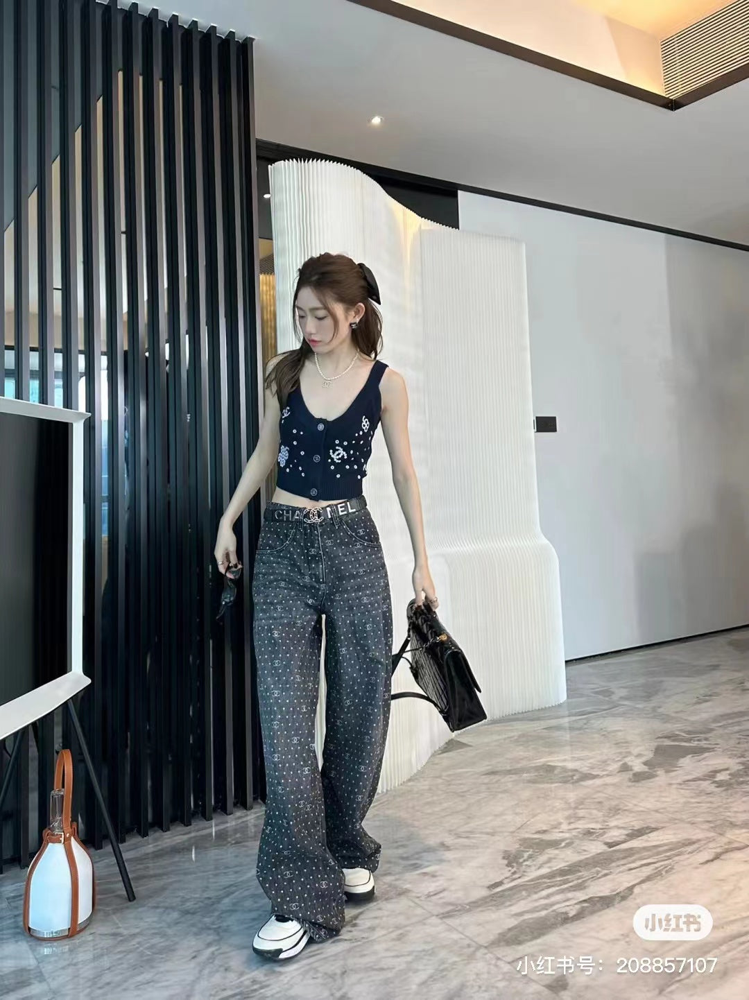 Chan 25fw printed jeans