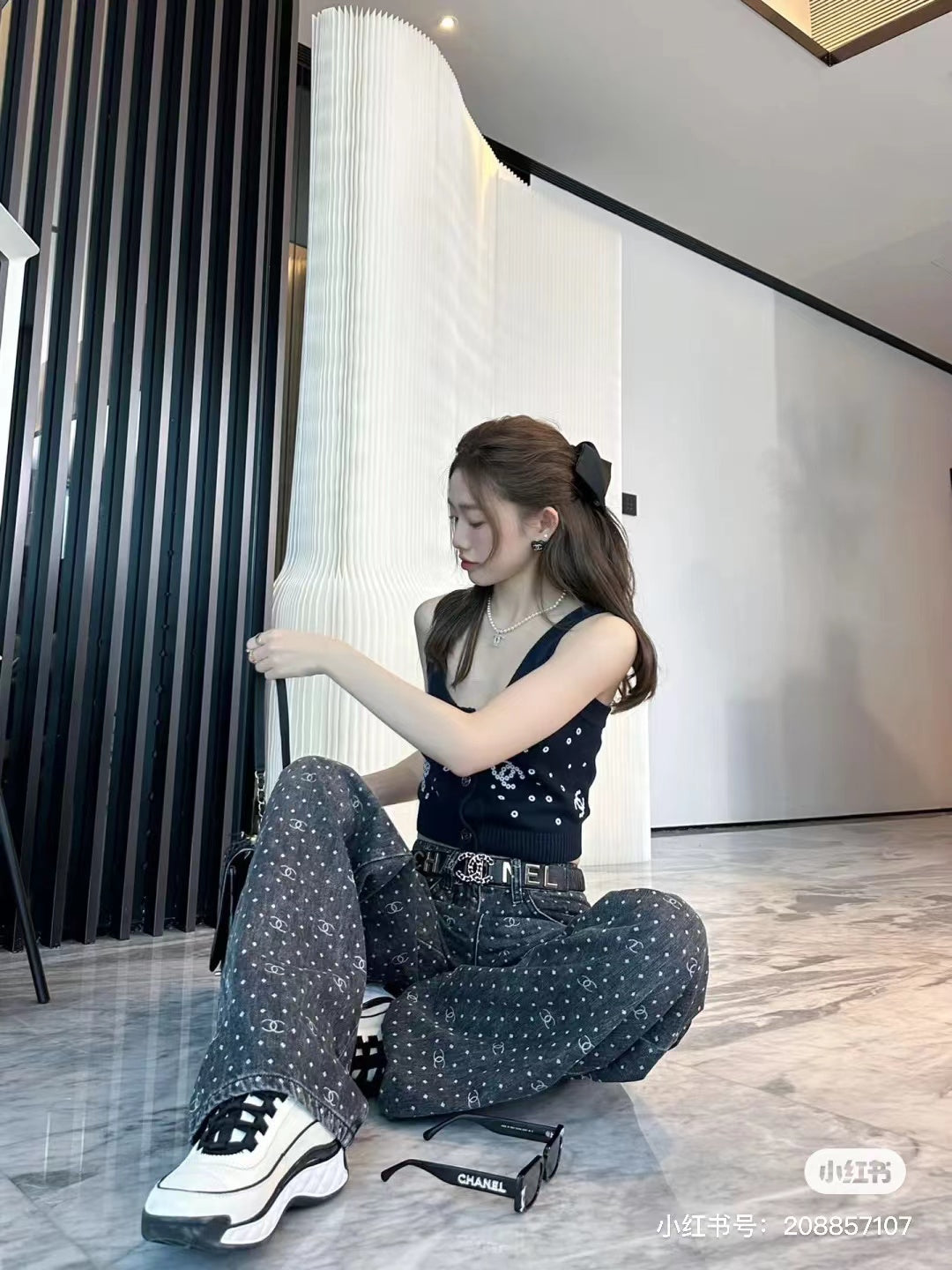 Chan 25fw printed jeans
