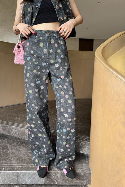 Chan 25fw printed jeans