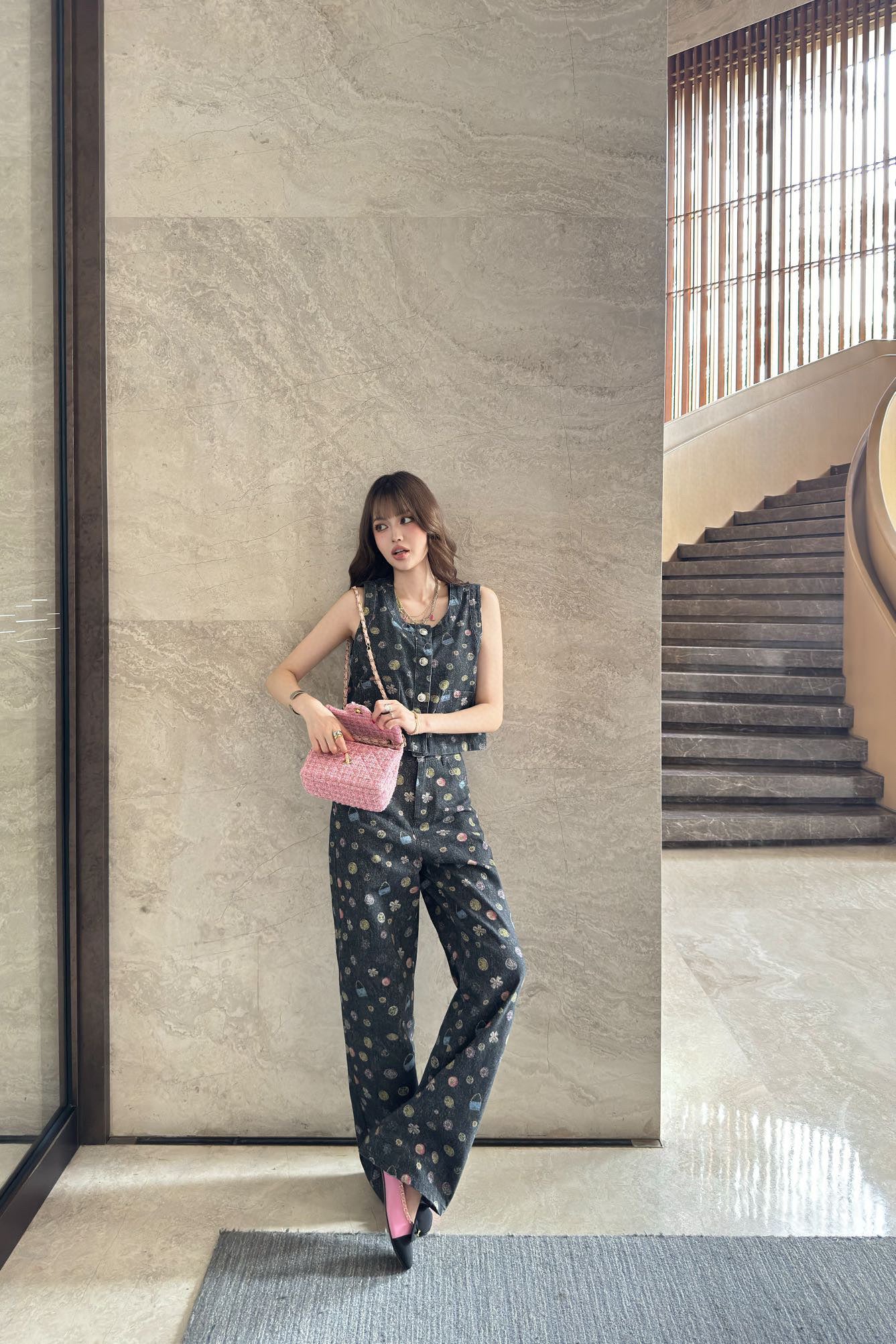 Chan 25fw printed jeans