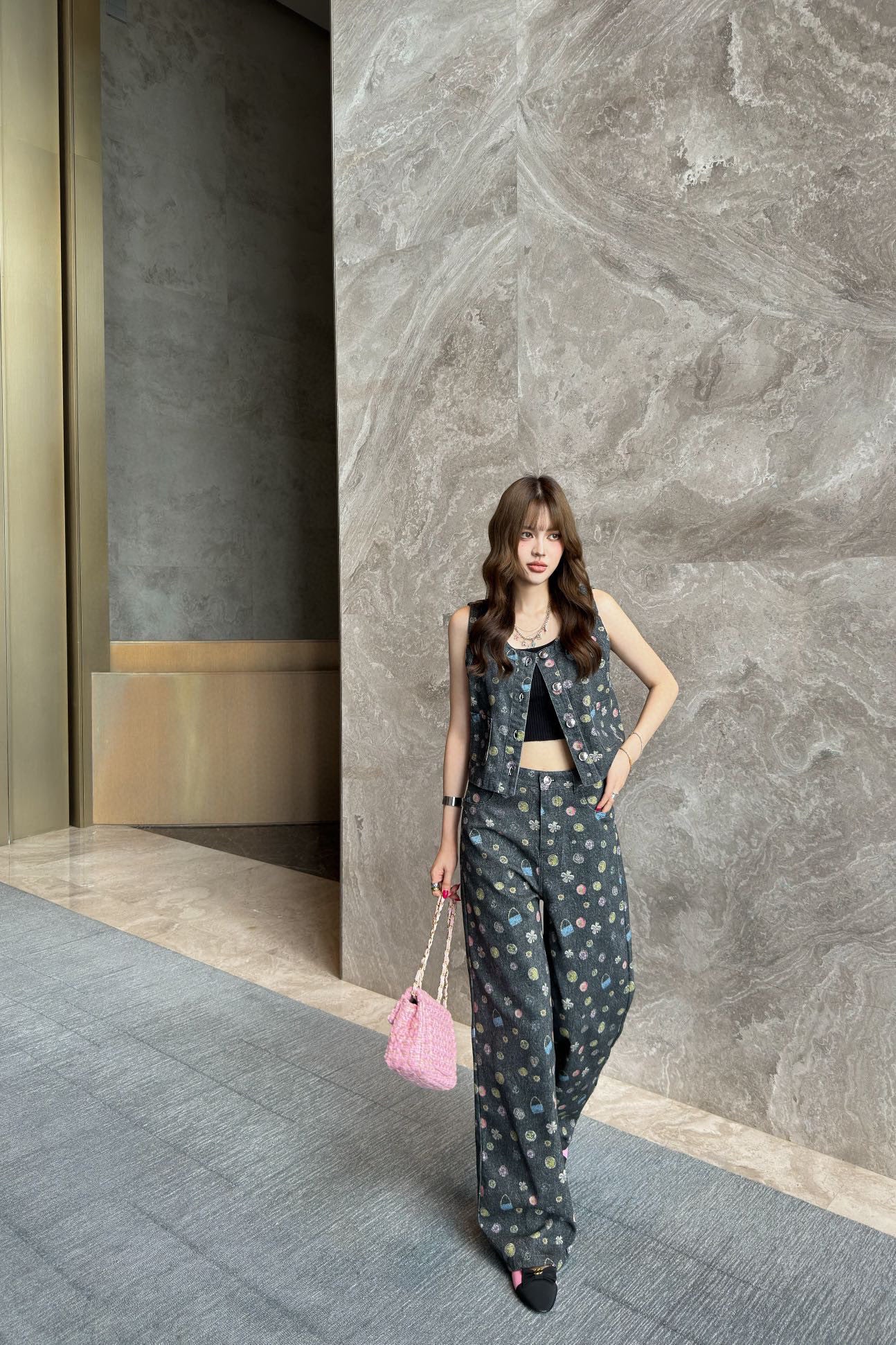 Chan 25fw printed jeans