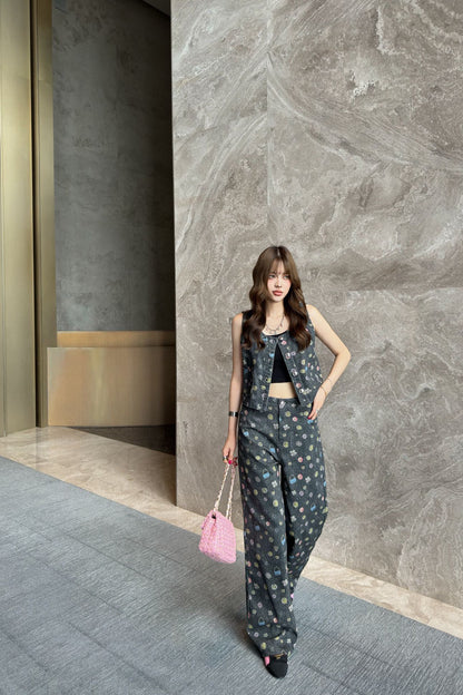 Chan 25fw printed jeans