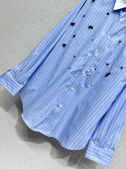 Miu 25fw striped shirt