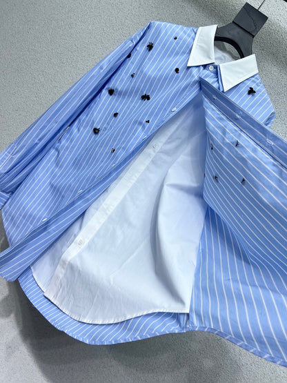 Miu 25fw striped shirt