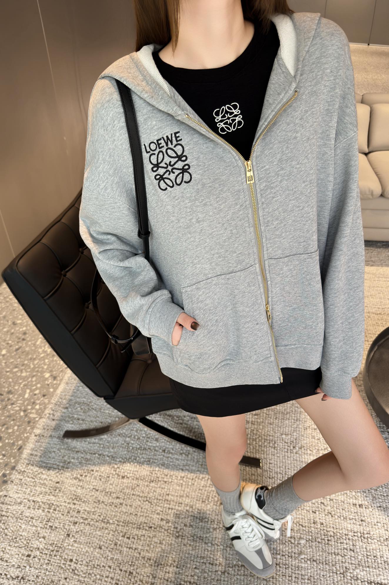 Loe 25fw jacquard hoodie