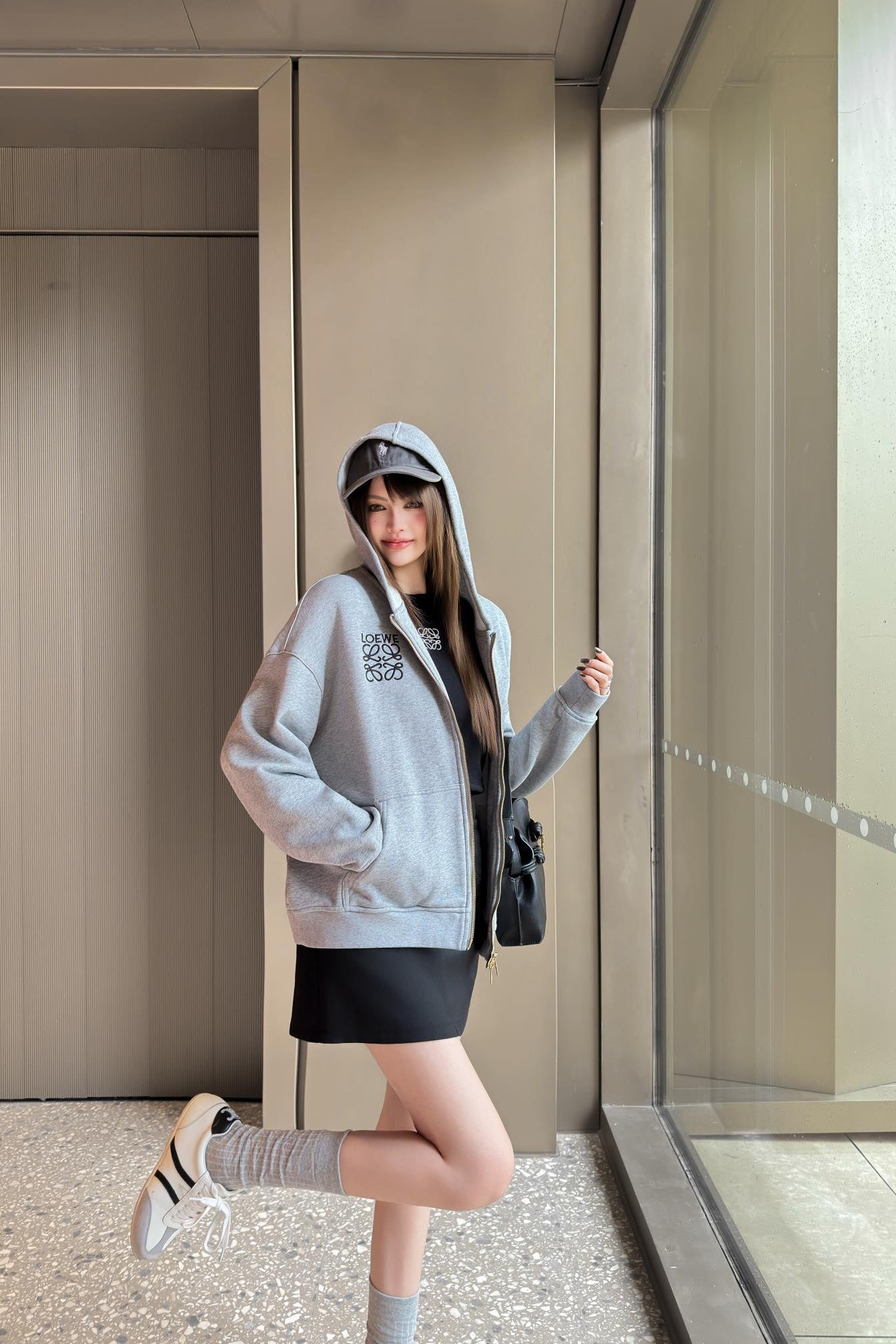 Loe 25fw jacquard hoodie