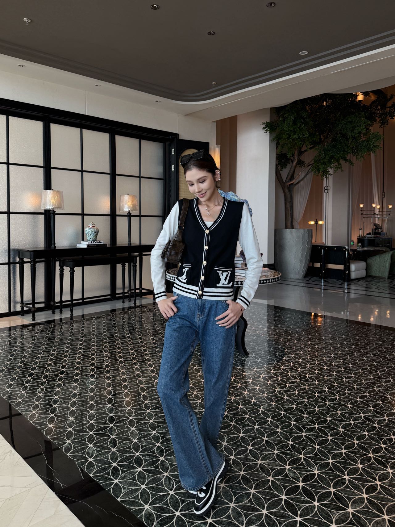 Louis 25fw jacquard cardigan
