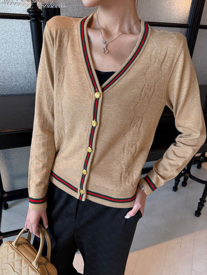 Guc 25fw jacquard cardigan