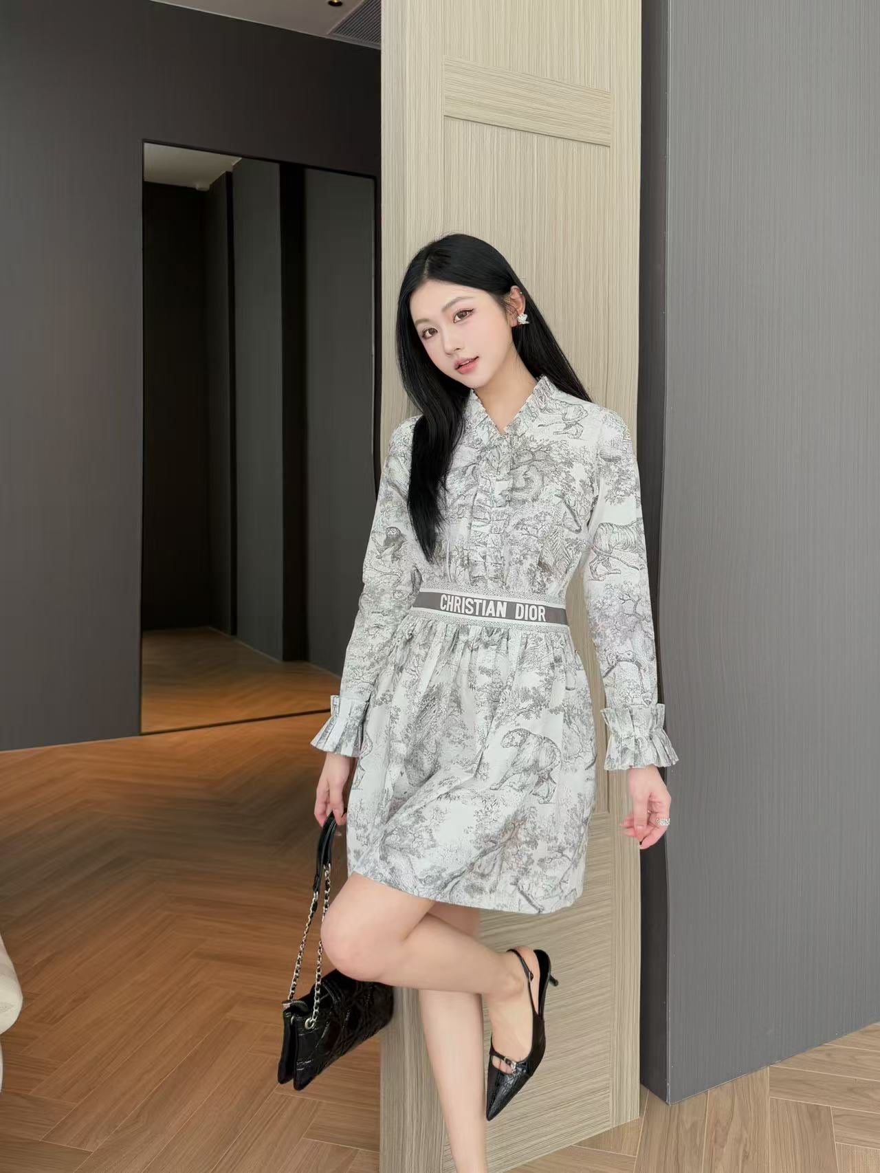 CD 25fw printed dress