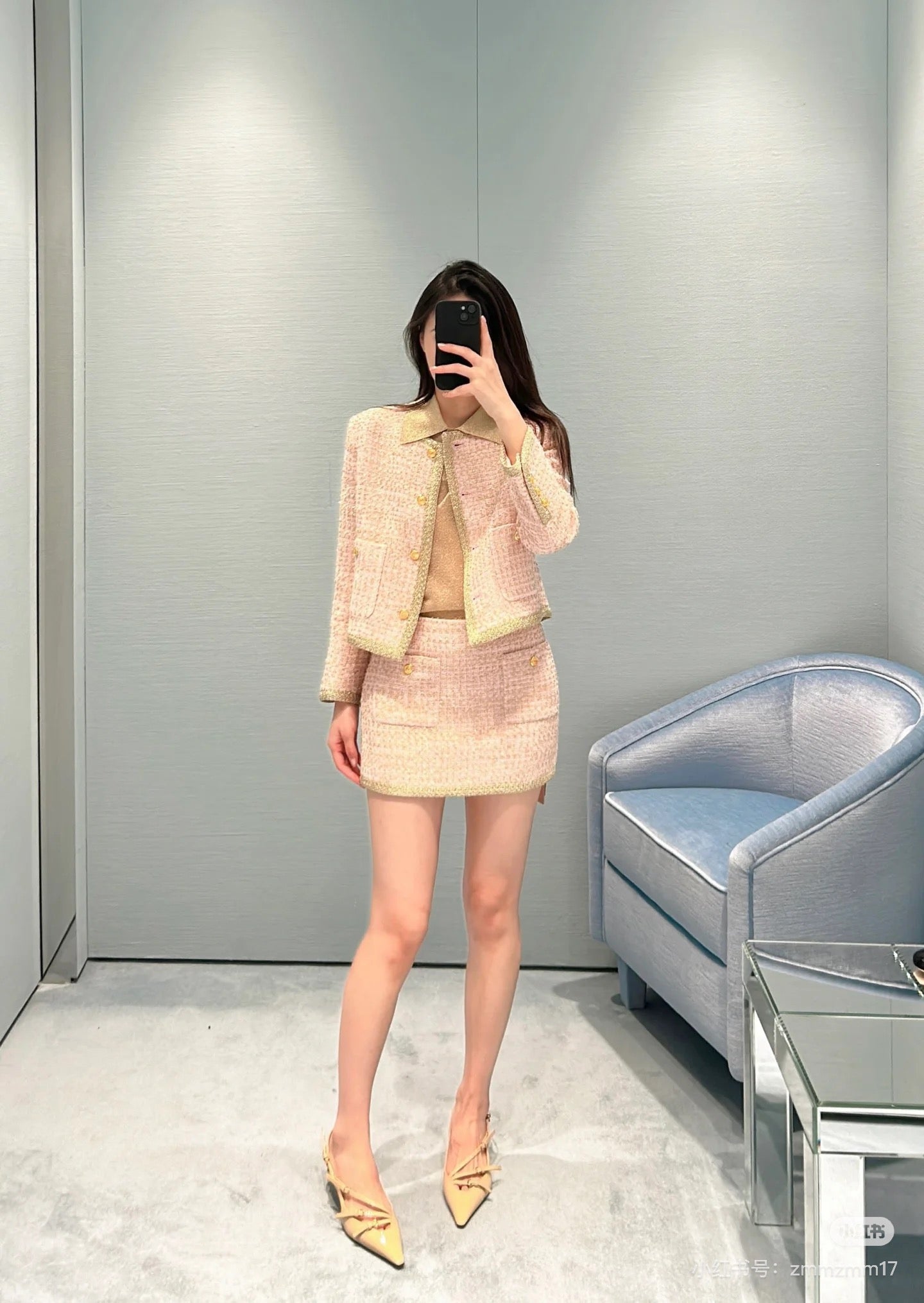 Miu 25fw woven skirt