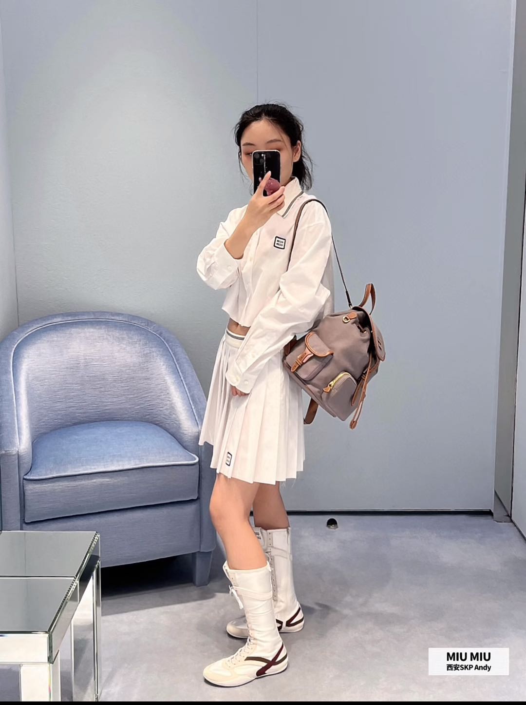 Miu 25fw embroired shirt