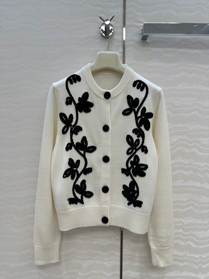 S 25fw embroidered cardigan