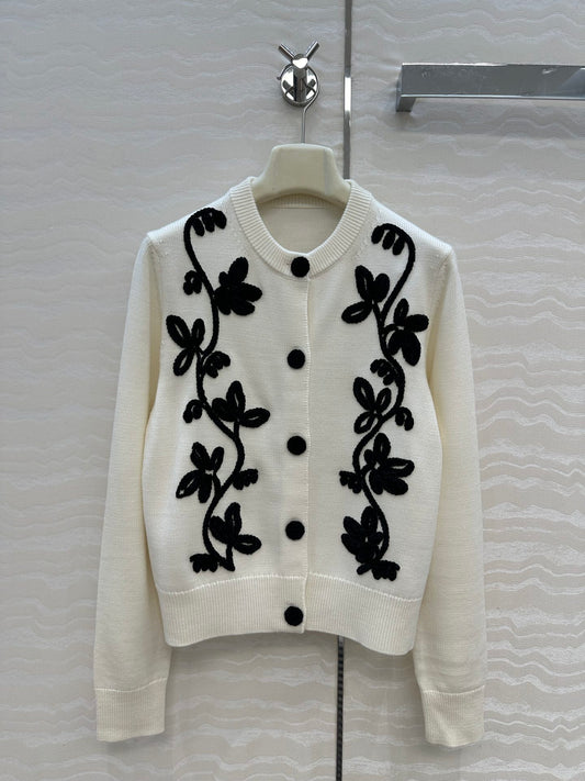 S 25fw embroidered cardigan