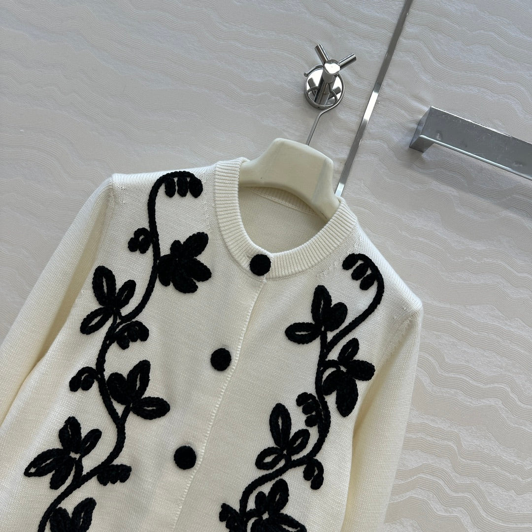 S 25fw embroidered cardigan