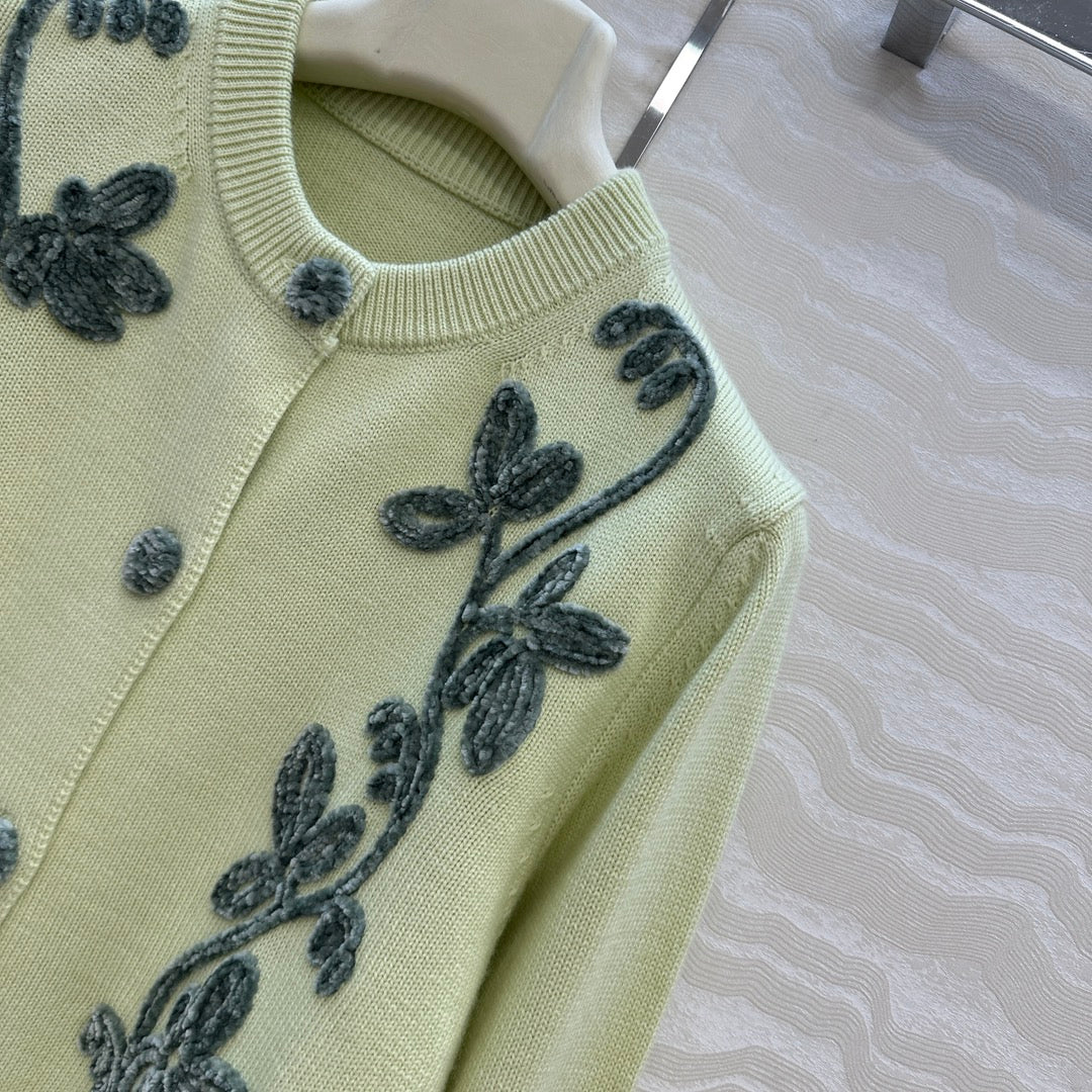 S 25fw embroidered cardigan