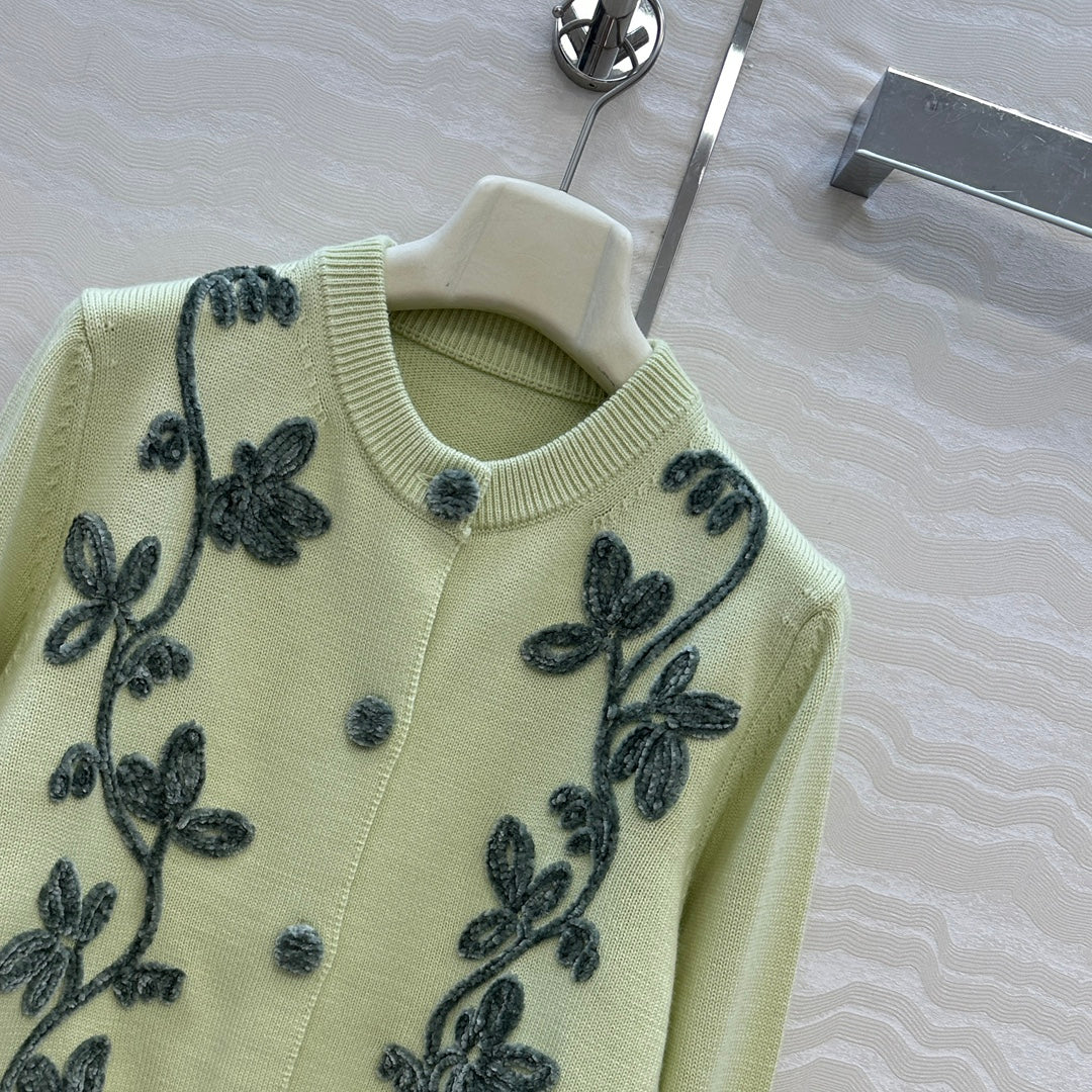 S 25fw embroidered cardigan