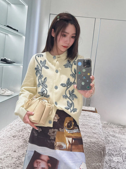 S 25fw embroidered cardigan