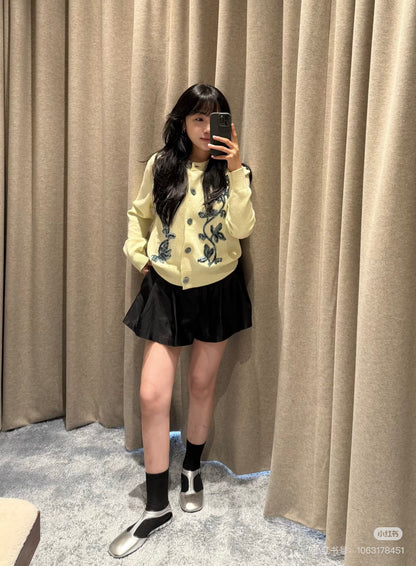 S 25fw embroidered cardigan