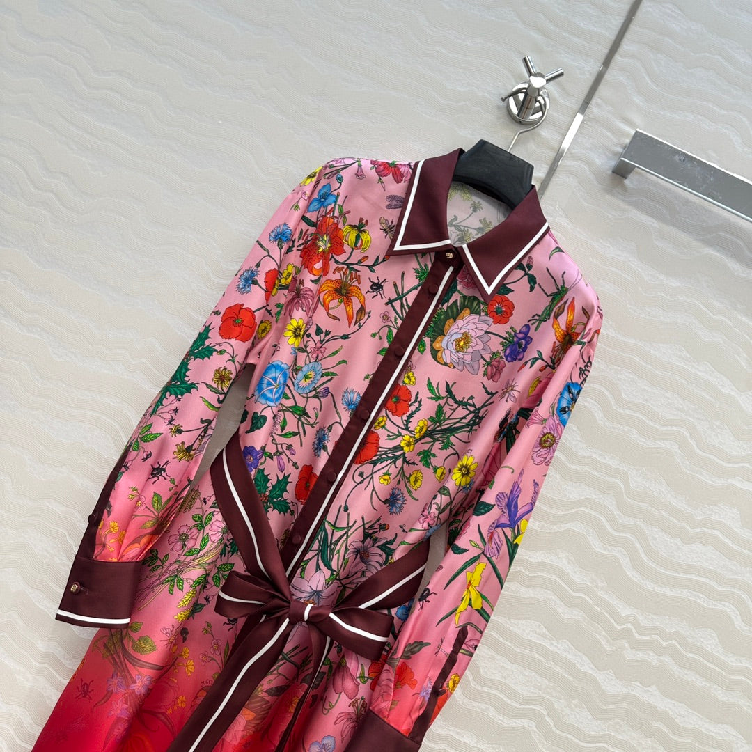 Guc 25fw silk dress