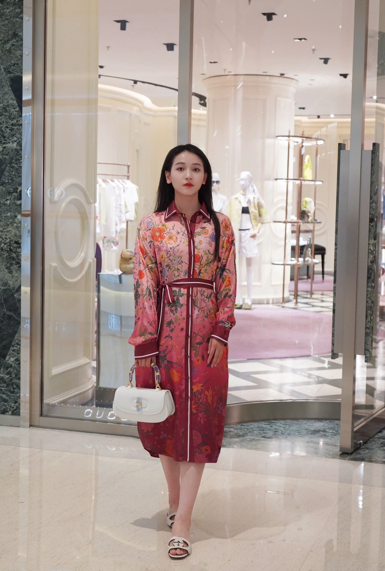 Guc 25fw silk dress