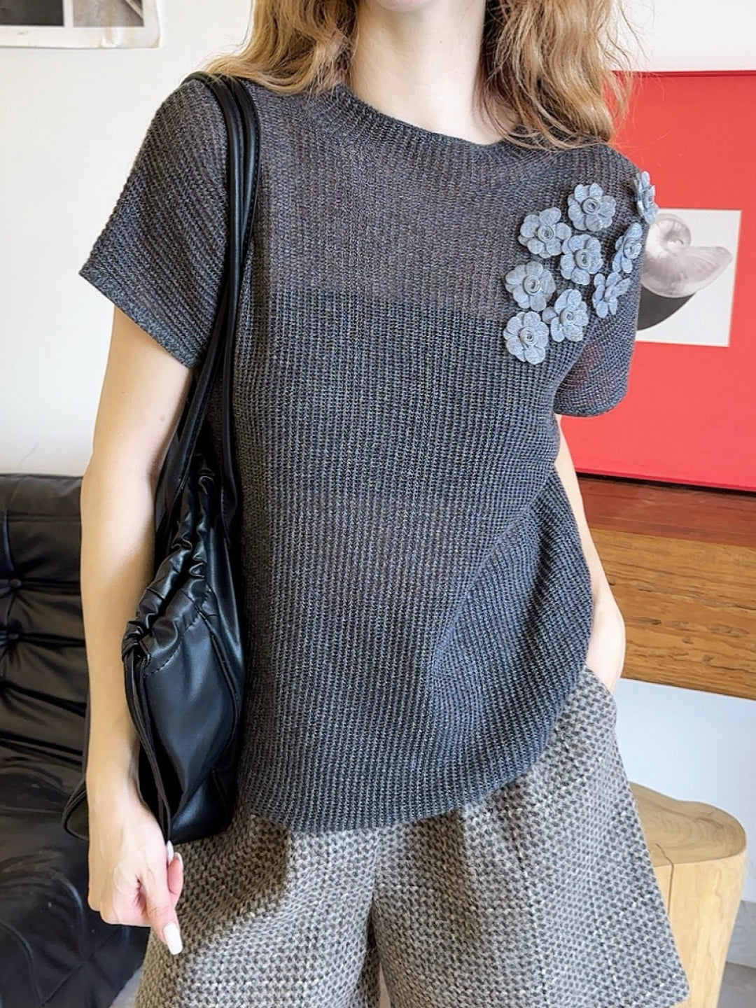 Chan 25fw knitted shirt