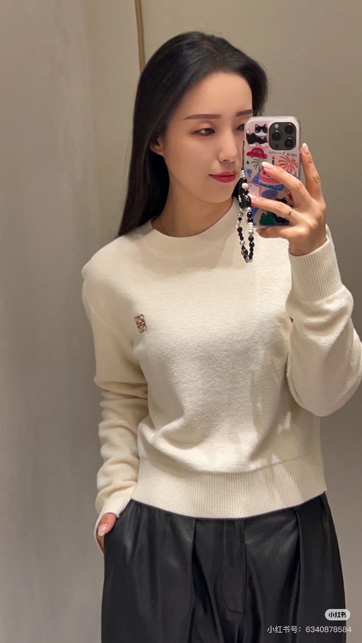 Loe 25fw embroidered sweater