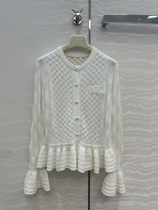 Chl 25fw ruffled cardigan