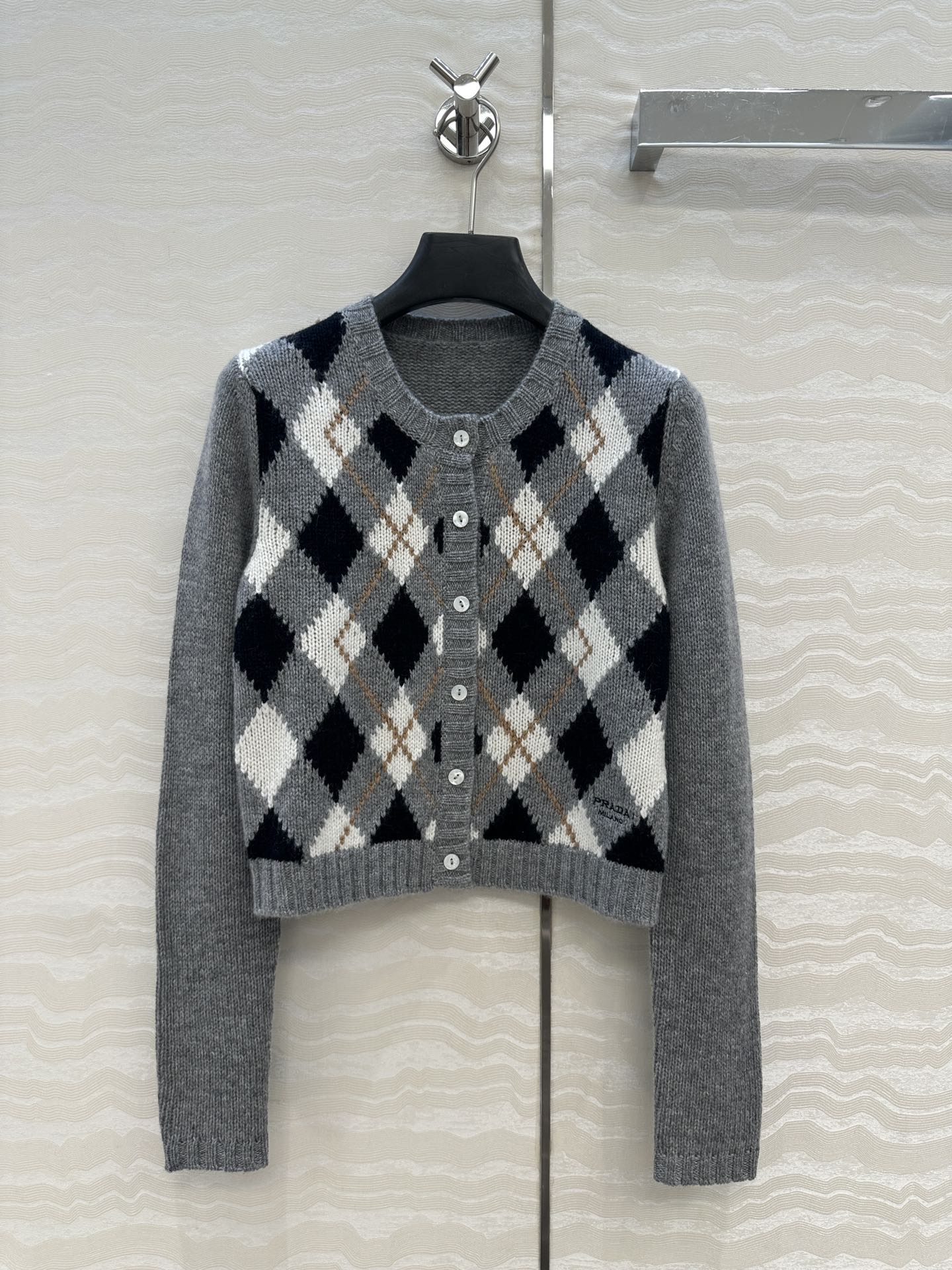 Pra 25fw jacquard cardigan