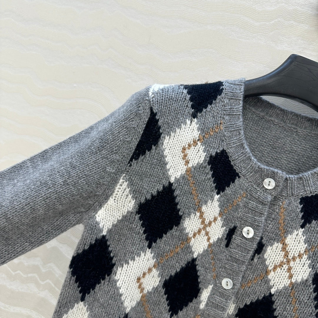 Pra 25fw jacquard cardigan