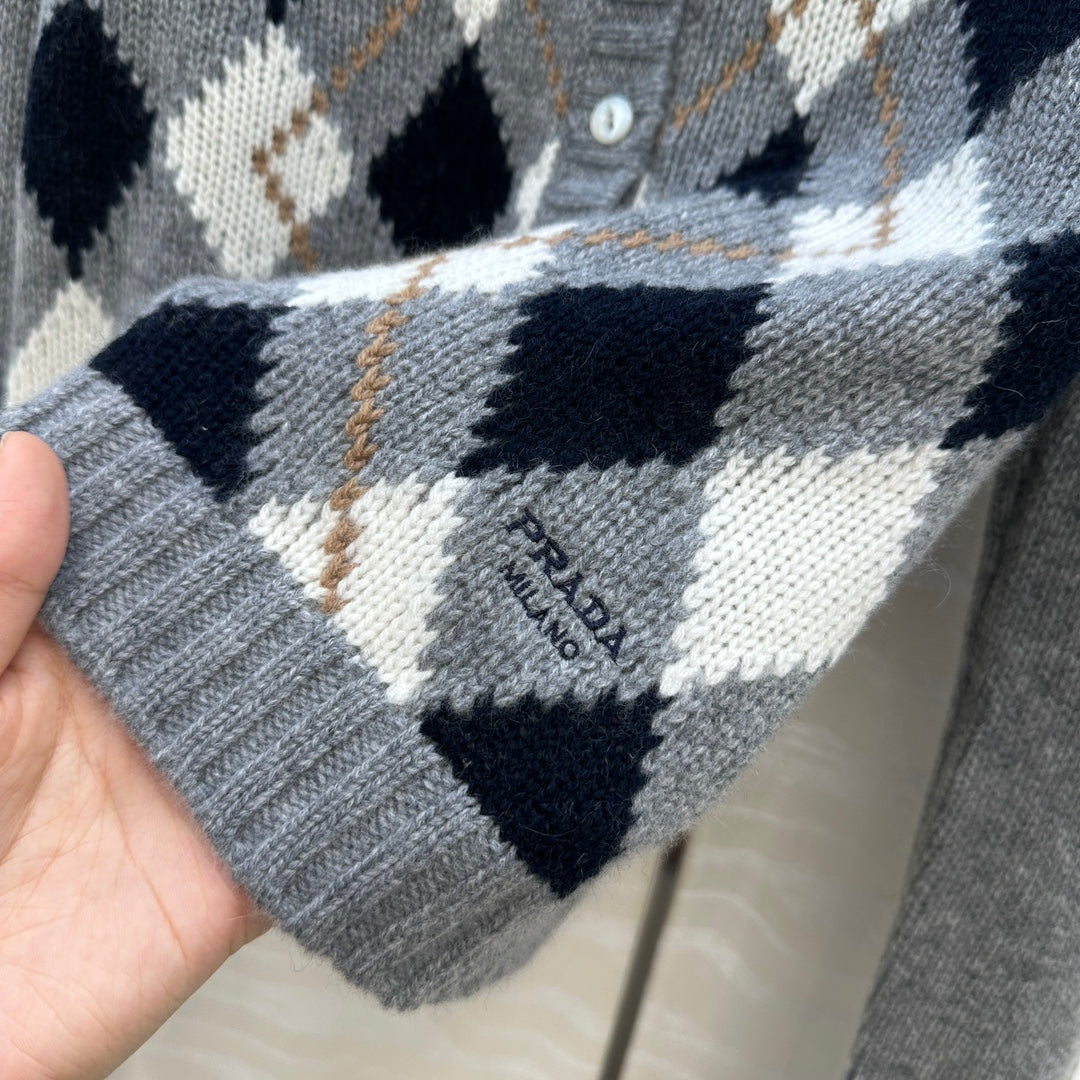 Pra 25fw jacquard cardigan