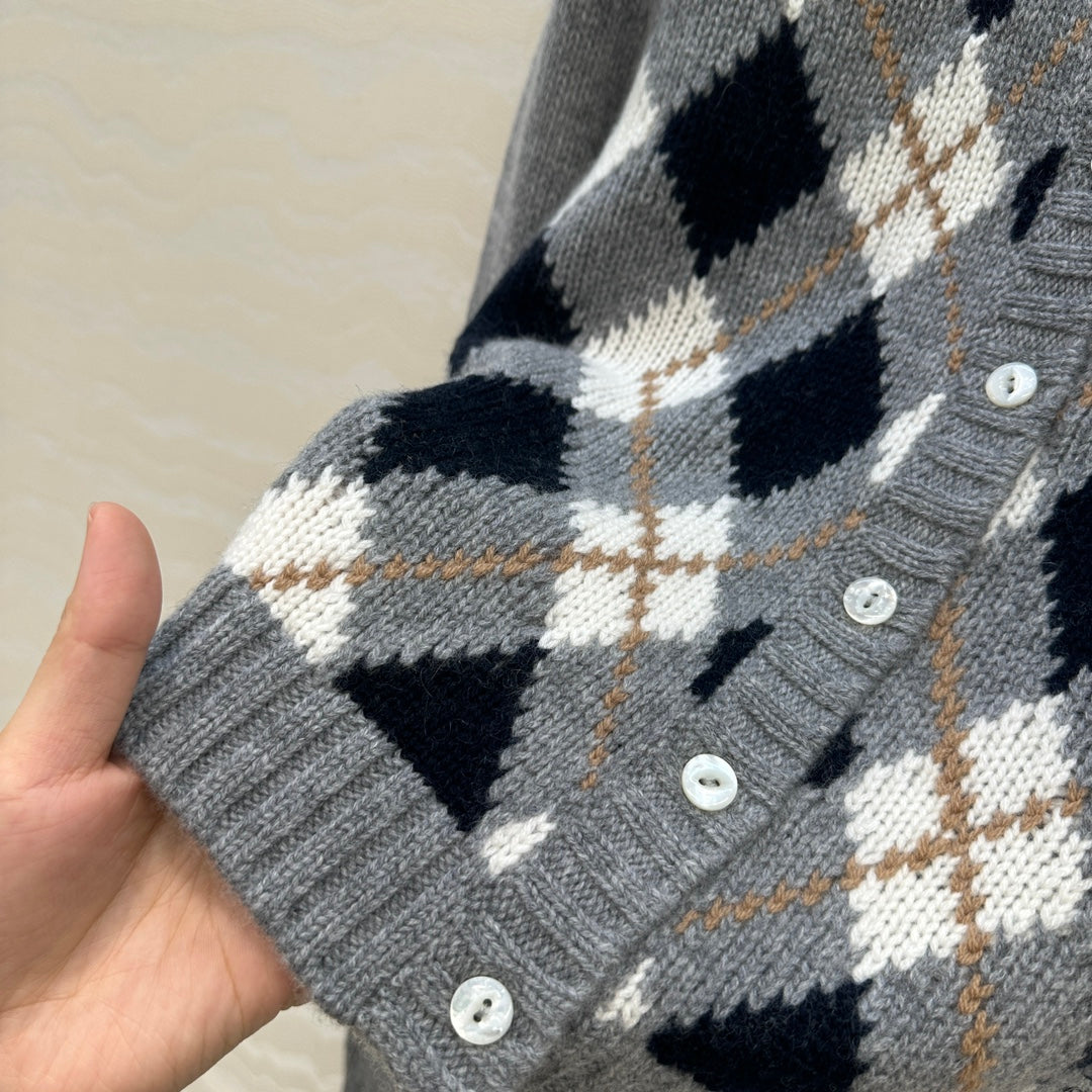 Pra 25fw jacquard cardigan