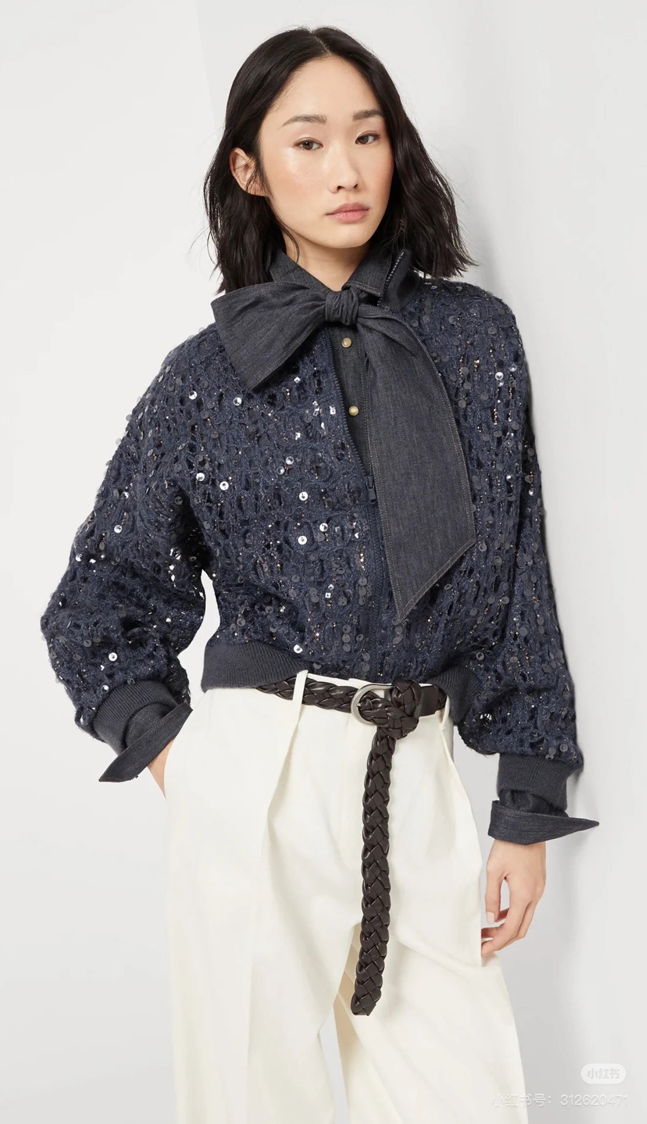 Brune 25fw embroidered cardigan