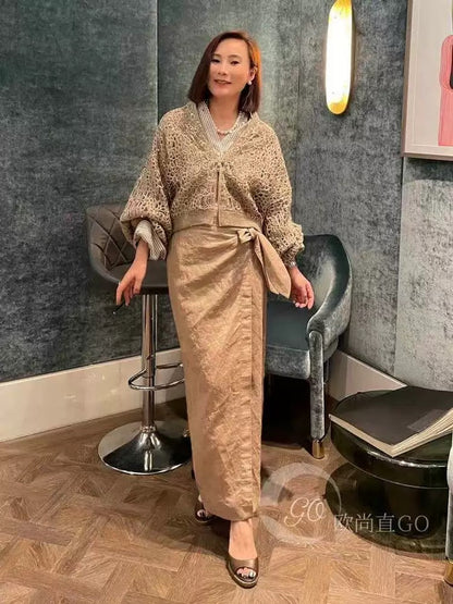 Brune 25fw embroidered cardigan